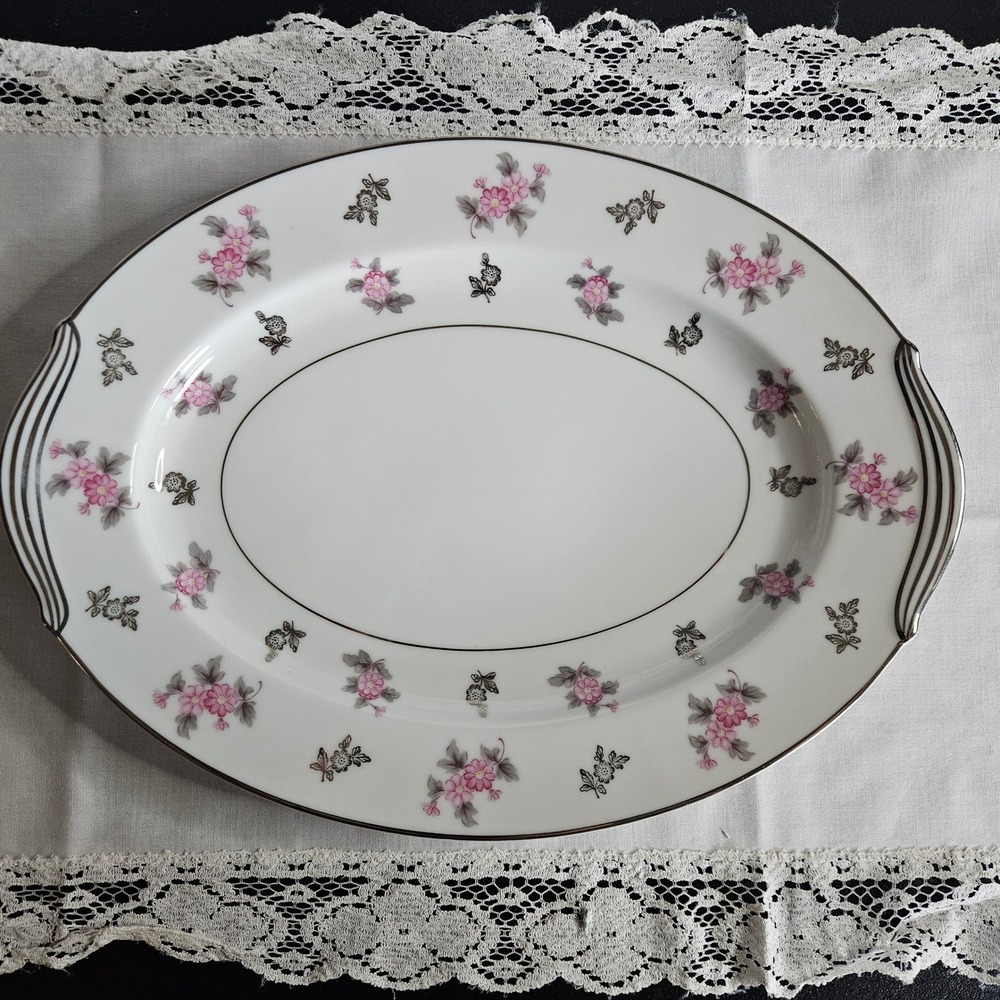 Noritake‎ China Anita Pattern 5309 Oval Serving Platter 12" x 9" Japan